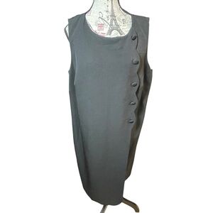 Adrianna Papell Black Asymmetrical Buttoned Sheath Dress